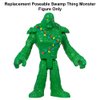 Fisher-Price Replacement Part Imaginext Playset Inspired by DC Superfriends Holiday Theme HML59 ~ Replacement Poseable Swamp Thing Monster Figure, Green with Christmas Holiday Lights Around Chest