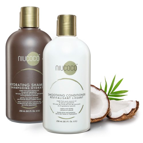 NIUCOCO | All-Natural Coconut Oil Shampoo and Conditioner | 100% Non-Toxic | Bundle Pack (250ml)