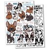 French Bulldog Frenchie Dog Breed Temporary Tattoo Water Resistant Fake Body Art Set Collection - Black (One Sheet)