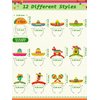 12 PCS Colorful Patterned Cardboard Sombrero Hats, Fiesta Headbands for Mexican Theme Celebration Party Favors