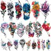 77 Sheets Flowers Temporary Tattoo, 17 Sheets Half Arm Rose Butterfly Snake Skull Fake Tattoos for Adults Arm Neck, 60 Sheets Tiny Realistic Temporary Tattoos Waterproof for Women Girls and Kids