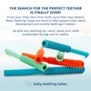 Baby Teething Tubes - Made in The USA Baby Teething Toys - Soft & Durable Infant Toys and Toddler Silicone Teether - 7 Inches, Teal - Baby Must Haves for Teething Relief - Food Safe & Easy to Clean