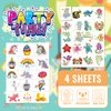 EMOEM Metallic + Glow Kids Tattoos Temporary, Waterproof Tattoo Stickers for Boys and Girls, Metallic Glitter Glow Party Favors Goodie Bag Stuffers (Girl)