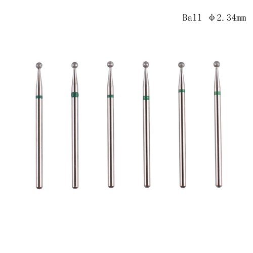 MZCMSL Round Ball Cuticle Bit Set with Case, 3/32 Shank Manicure Drill Bits,6pcs Cuticle Remover Bits(φ2.34mm)
