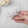 Jeairts Bride Flower Wedding Hair Comb Rhinestone Bridal Hair Pieces Wedding Headpiece for Brides Crystal Hair Accessories for Women and Girls