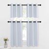 NICETOWN Greyish White Tiers Room Darkening Valances - Energy Efficient Kitchen Grommet-Top Kitchen Curtain Panels for Short Windows (2-Pack, W42 x L18 inches, Platinum-Greyish White)