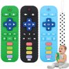 Fu Store 3 Pack Baby Teether Toy Chew Toy for Babies 0-12 Months 6-36 Months TV Remote Control Shape Teething Relief Baby Toys for Infants Learning Developmental Soothe Babies Gums Gifts Set