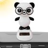 Qintreesify Black and White Solar Dancing Panda Bear Tiger - Shaking Dancing, Car Dashboard Ornament, Dancing Animal Figurine for Car Interior Home Desk Decorations Solar Power Kits,Car Accessories