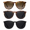 WOWSUN Polarized Sunglasses for Women Vintage Retro Round Mirrored Lens