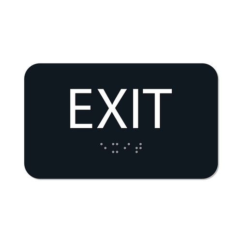 ALPHA DOG ADA SIGNS - Exit Sign with Braille for Business, 3x5 Inch, ADA Compliant, Indoor or Outdoor, Easy Installation, Made in the USA, Black