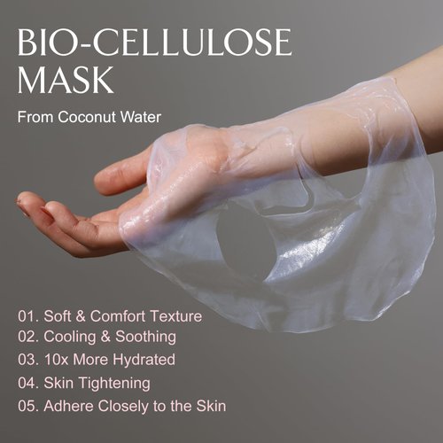 LA MUSE Skin Repair Signature Mask(1BOX / 5EA) - Bio-Cellulose, Deep Hydrating Sheet Mask | Skin Moisturizing, Firming, and Claming with Peptides & Hyaluronic Acid | All Skin Types, Korean Skin Care