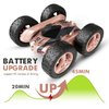 Tecnock Remote Control Car for Kids,360 ° Rotating Double Sided Flip RC Stunt Car,2.4Ghz 4WD Toy Car with Rechargeable Battery for 45 Min Play,Great Gifts for Boys and Girls(Pink)
