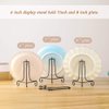 (4 Pack) 6" Iron Display Stand, Black Iron Easel Plate Display Photo Holder Stand, Displays Picture Frames, Cookbooks, Decorative Plates, Tablets and Art
