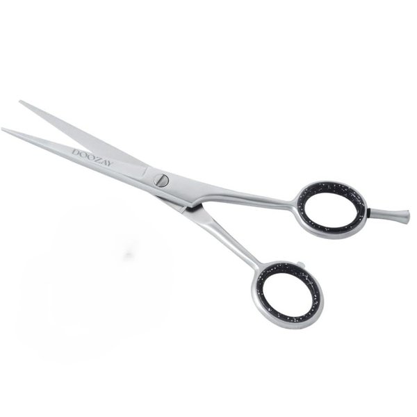 Doozay Professional Barber Hair Cutting Scissors 6” Extremely Sharp Blades, Razor Edge Cutting Blades, Stainless steel Scissor Hair Cutting Scissors, Anti Slip Hair Shears for Men and Women (Silver)
