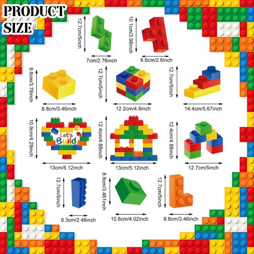 Faccito 51 Pieces Building Party Supplies Building Block Hanging Decoration Building Block Birthday Hanging Swirls Colorful Building Block Hanging Paper Swirl for Building Blocks Brick Birthday Party