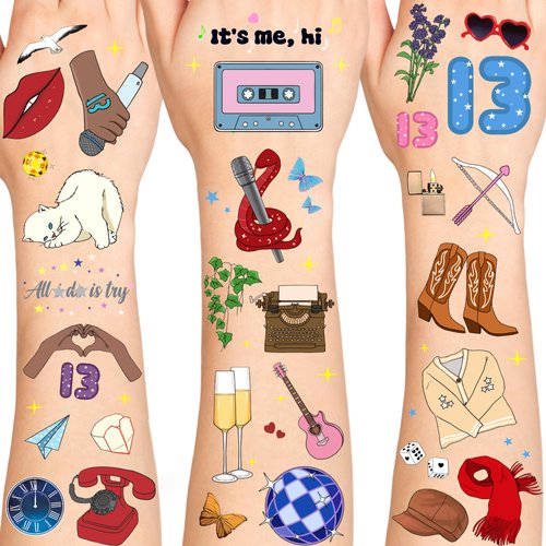 90 PCS Party Temporary Tattoos, Music Lover Tattoos, Party Tattoos Stickers, Birthday Party Accessory, Birthday Decorations, Party Supplies, Christmas Gift for Kids Adults (Music Tattoos)
