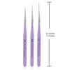 Beaute Galleria 3 Pieces Nail Art Long Striper Brush Set (12mm, 16mm, 22mm) for Thin Long Fine Line, Detailer, Striping, Color Block, One Stroke