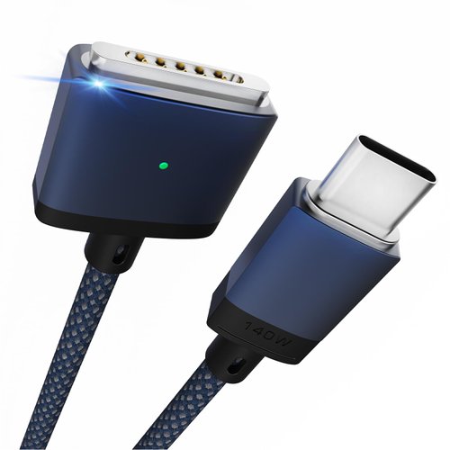 YBSGO 140W USB-C to Magnetic 3 Cable,2M/6.6FT Magnetic Charging Cable for MacBook Air 2024 M3 13/15inch,MacBook Air 2023/2022 M2,MacBook Pro 2023 M2 Max & Pro 14" 16",MacBook Pro 2021 M1 & Max 14" 16