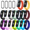 20 Pieces Strap Replacement Compatible with Xiaomi Mi Band 6 / Amazfit Band 5, Bracelet Wristbands Silicone for Mi Fit 5 Straps (16 Colors + 4 Screen Protector)