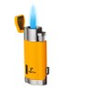 PIPITA Torch Lighter Windproof Cigar Lighter Triple Blue Flame Butane Gas Refillable Lighter Cigarette Lighter with Punch (Yellow)