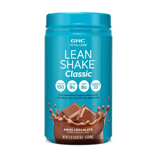 GNC Total Lean | Lean Shake 25 Protein Powder | High-Protein Meal Replacement Shake | Swiss Chocolate | 16 Servings