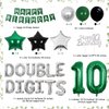 Cheereveal 10th Birthday Decorations Green for Boys Girls Double Digits Birthday Party Supplies Happy Birthday Banner Cake Topper for 10 Year Old Birthday Decor
