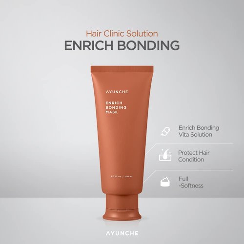 AYUNCHE Enrich Bonding Hair Mask 6.7 fl oz (200ml) [For Dry & Damaged Hair] | Firming and Nourishing Deep Conditioner | Hydration & Anti-Frizz Hair Pack | Korean Salon Brand