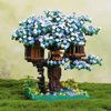 BDYDT Blue Cherry Blossom Bonsai Tree Building Blocks Set,（1443 Pieces） Flower Treehouse Model Mini Building Block Toys,Tree House Model Toys Gifts for Kid and Adult