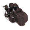 Natural Wavy 14" Middle Part Hair Topper 10x13cm Mixed Hair Clip in French Style Wig Dark Reddish Brown