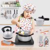 3 otters 11Pcs Kids Cooking and Baking Chef Set, Christmas Toddler Dress Up & Pretend Play Dress Up Clothes for Kids Ages 3-12, Kitchen Toys with Kids Aprons for Girls, Complete Cooking Sets