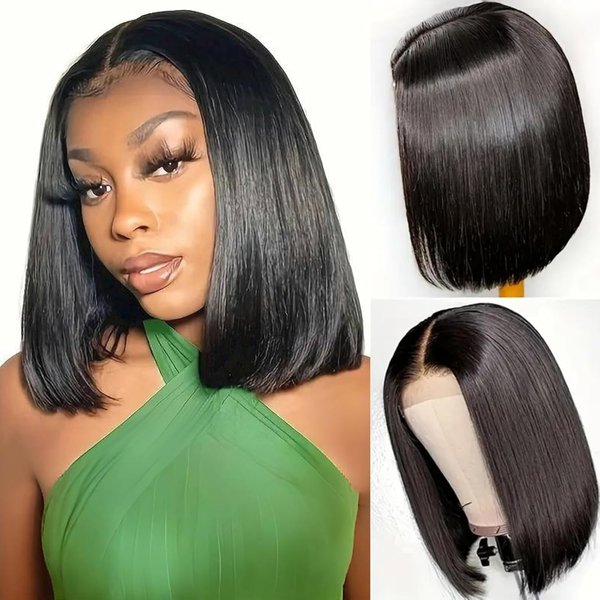 PRIMELACE Bob Wig Human Hair 12 Inch 4x4 Lace Closure Bob Wigs Brazilian Straight Bob Human Hair Wigs for Blacke Women 150% Density Pre Plucked with Baby Hair