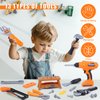 Magic4U Kids Tool Set, 52PCS Toddler Tool Set with Electric Drill Toy & Kids Tape Measure, Pretend Play Construction Toys Costume with Kids Tool Belt, Toy Tool Bag for Boy Girls Age 3-8