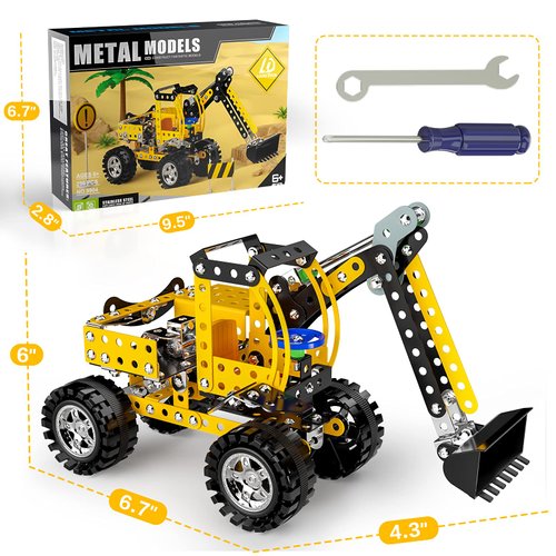 Lucky Doug Stem Building Projects Toys for Kids Boys 8 9 10 11 12 Year Old, Metal Building Construction Model kit, Building Blocks DIY Toys