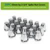 Grandroad auto 20 Pack Flat Top Lug Nut Covers, 33mm by 2-3/4" Thread On Chrome Nut Cover Caps ABS Plastic Anti-Rust Screw-on Lug Nut Covers for Semi Trucks (20 Pack)