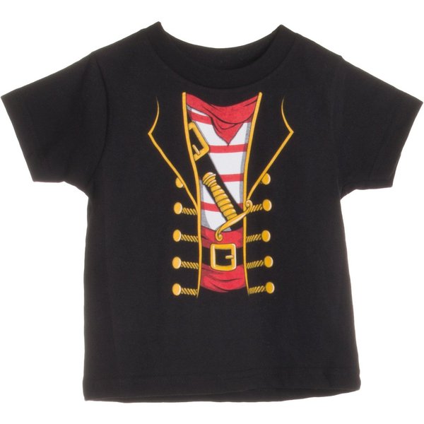 Little Boys' or Girls' Pirate Buccaneer | Cute Halloween Costume Toddler T-Shirt-(Toddler, 4T) Black