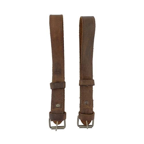 Hide & Drink, Set of 2 Rustic Bicycle Ankle Bands, Brass Metal Buckle, Adjustable Straps for Legs, Classic Vintage Gifts for Cyclists, Full Grain Leather, Handmade, Bourbon Brown