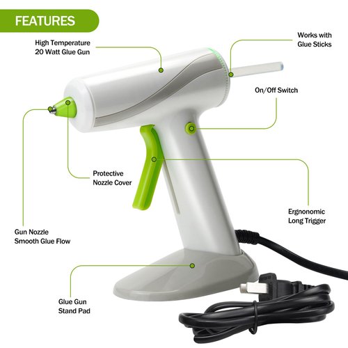 Hot Glue Gun with 30 Glue Sticks, Fast Preheating Glue gun and sticks set,Hot Melt Gun, Glue Gun Kit for Kids DIY School Craft Projects and Quick Home Repairs, Anti-drip Nozzle & Easy Squeeze Trigger