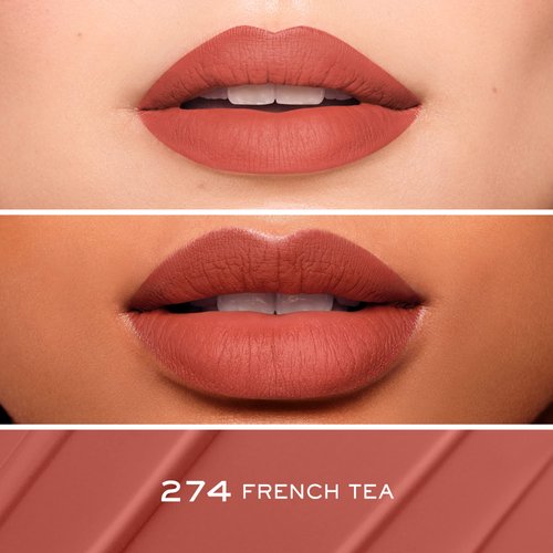 Lancôme L'Absolu Rouge Drama Ink Semi-Matte Liquid Lipstick - Highly Pigmented - All Day Wear - 274 French Tea
