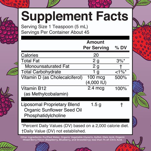 MaryRuth Organics Megadose Vitamin D3 Liposomal | Vitamin D 4000 IU | Ultra Absorption | Immune Support for Adults | Bone Health | VIT D3 | Vegan | Sugar Free | Gluten Free | Non-GMO | 45 Servings