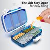Travel Pill Organizer - Moisture Proof Pill Holder Daily Medicine Organizer Box Small Pill Case for Vitamin Supplement Pocket Pharmacy with Labels Pill Box for Purse Cute Pill Container 7 Compartments