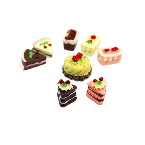 SXFSE Dollhouse Decoration Accessories,1/12 Scale Miniature Dollhouse Accessories Decoration Mini Cake Food Kids Toy