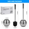 IXO Toilet Brush and Holder 2 Pack, 304 Stainless Steel Toilet Brush with Extended and Durable Comfortable Brush Handle, Toilet Bowl Brush for Bathroom Toilet - Ergonomic, Pratical Durable