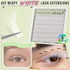 White Lashes Clusters Wispy Eyelash Extension Colored Eyelashes 10-18MM Reusable D Curl 60D Natural Individual Lashes Cosplay DIY Lash Extensions (White,120Pcs)