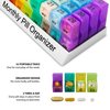 Deke Monthly pill organizer box. 32 compartments/boxes AM-PM daily pill organizer/each day.Pillbox medicine holder case dispenser. Supplement, medication, pills, vitamin. Small travel individual cases