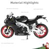 Risopen 1/12 Motorcycle Model Toy Mini Alloy Metal Diecast Motorcycle Model Black Motorcycle Model Toy Sport Motorcycle Racing Model Collection Gift for Men Kid Boy (RSV4 RR1000)
