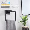 KOKOSIRI Hand Towel Ring Shower Towel Hanger Holder Bath Towel Holder Bathroom Lavatory Stainless Steel Wall Mount, Matte Black, B3004BK
