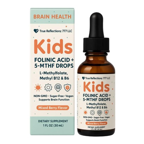 Folinic Acid Drops for Kids & Adults – with L-Methylfolate Methyl B12, P5P B6, Magnesium Glycinate, Vitamin D3 & C Methylated Folate Support for Brain,Focus, Mood & Cellular Health – 5-MTHF Drops