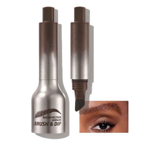 Liquid Eyebrow Brush, Liquid Microblading Eyebrow Pen, Brow-Fection Angled Brush & Dip-Chocolate, Brush Hair-Like Strokes Natural Shaping Outlining Filling Brow (CHOCOLATE)