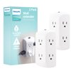 Philips 6-Outlet Extender, 2 Pack, Grounded Wall Tap, Reset Button, Circuit Breaker, Adapter Spaced Outlets, 3-Prong, Quick and Easy Install, Cruise Essentials, UL Listed, White, SPS1462WA/37