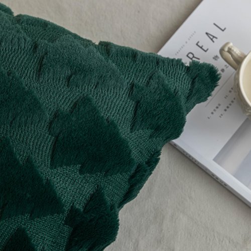 SHITURRE Christmas Tree Decorative Throw Pillow Covers Set of 2 Packs, Soft Fluffy Pillowcases for Home Décor, Boho Pillow Covers for Couch Bedroom(Green-Tree, 18"x18")